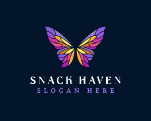 Butterfly Stained Glass Wing logo design