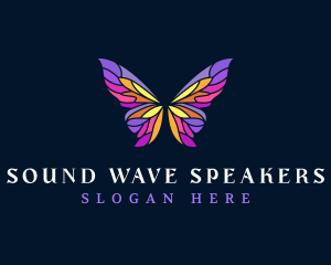 Butterfly Stained Glass Wing logo design