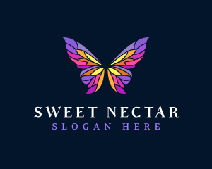 Butterfly Stained Glass Wing logo design