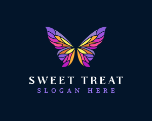 Butterfly Stained Glass Wing logo design