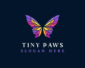 Butterfly Stained Glass Wing logo design