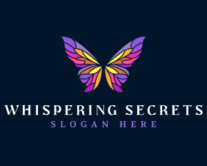 Butterfly Stained Glass Wing logo design