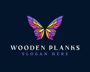 Butterfly Stained Glass Wing logo design