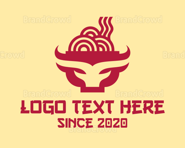 Beef Noodle Soup Bowl Logo