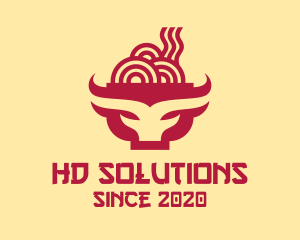 Beef Noodle Soup Bowl logo design