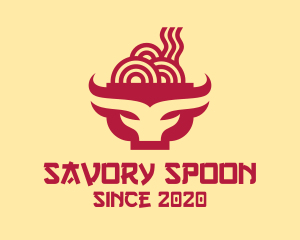 Soup - Beef Noodle Soup Bowl logo design