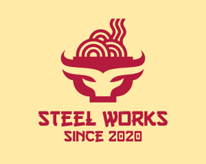 Beef Noodle Soup Bowl logo design