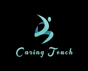 Caregiver - Gradient Ribbon Human logo design