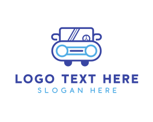 Cab - Blue Car Outline logo design