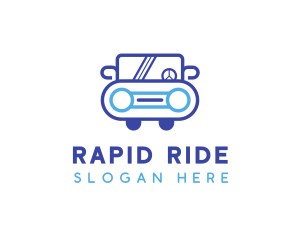 Blue Car Outline logo design