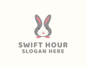 Rabbit Clock Time logo design