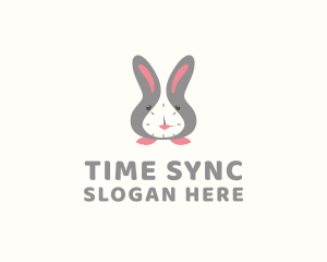 Rabbit Clock Time logo design