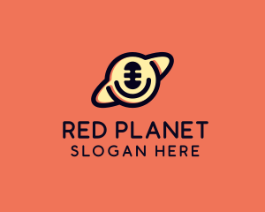 Planet Mic Podcast Radio logo design