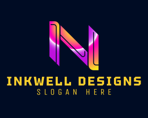 Neon - Futuristic Cyber Letter N logo design