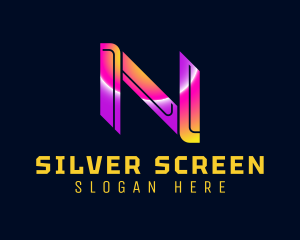 Game Streaming - Futuristic Cyber Letter N logo design