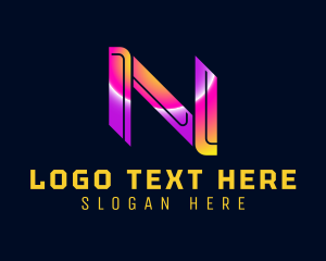 Digital Marketing - Futuristic Cyber Letter N logo design