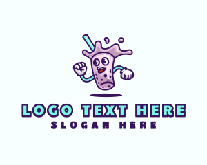 Boba - Taro Milk Tea Drink logo design