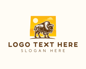 Wildlife - Wyoming Bison Ranch logo design