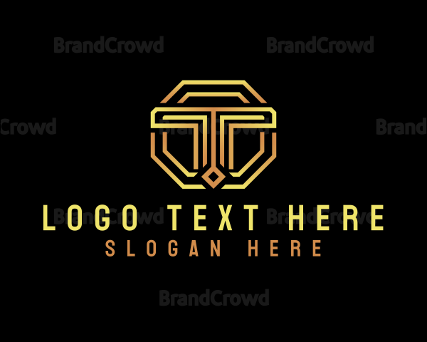 Elegant Octagon Business Letter T Logo