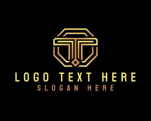 Elegant Octagon Business Letter T Logo
