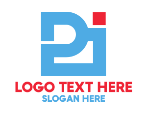 Name - Blue Box Type PJ logo design
