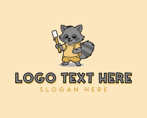 Character - Raccoon Marshmallow Camper logo design