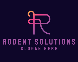 Gradient Business Letter R logo design