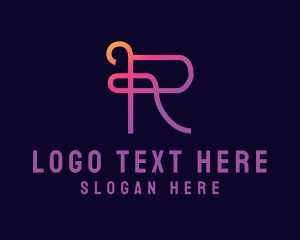 Gradient Business Letter R logo design