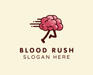 Running Brain Idea logo design