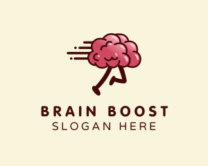 Quiz - Running Brain Idea logo design