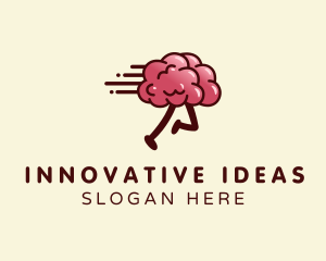 Running Brain Idea logo design