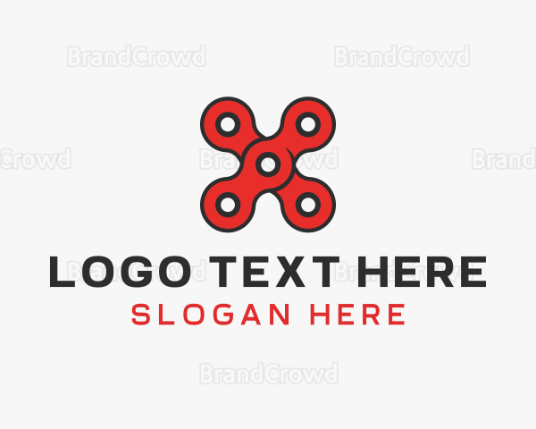 Chain Gear Letter X Logo