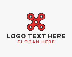Bicycle - Chain Gear Letter X logo design