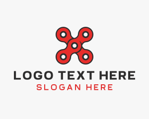 Chain Gear Letter X Logo