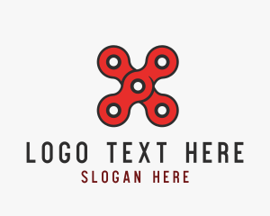 Lettering - Chain Gear Letter X logo design