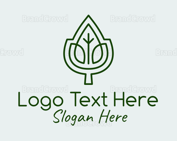 Green Leaf Outline Logo