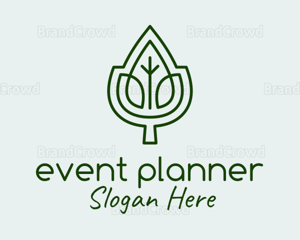 Green Leaf Outline Logo