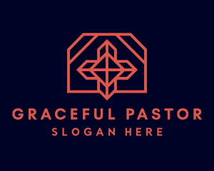 Pastor - Geometric Chapel Cross logo design