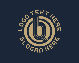 Tech - Gold Crypto Technology logo design
