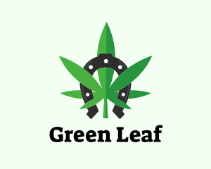 Lucky Marijuana Weed Leaf logo design