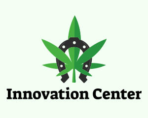 Center - Lucky Marijuana Weed Leaf logo design