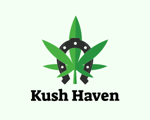 Kush - Lucky Marijuana Weed Leaf logo design