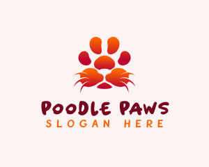 Lion Whiskers Paw logo design