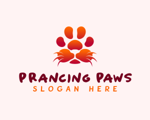 Lion Whiskers Paw logo design