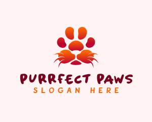 Lion Whiskers Paw logo design