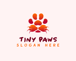 Lion Whiskers Paw logo design