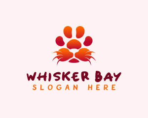 Lion Whiskers Paw logo design