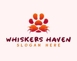 Lion Whiskers Paw logo design