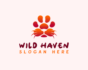 Lion Whiskers Paw logo design