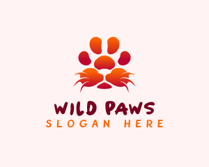 Animal Whiskers Paw logo design
